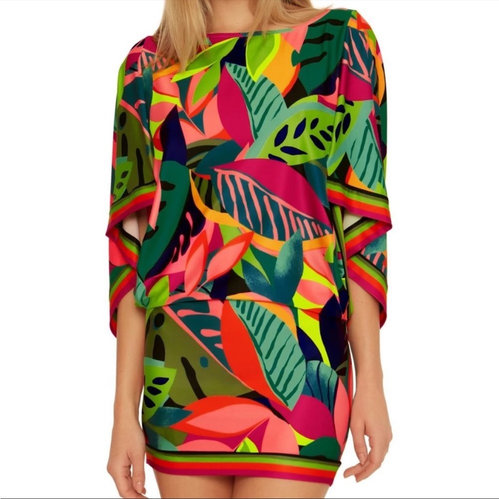 NWT Trina Turk Rainforest Tunic Swim Cover up Dress